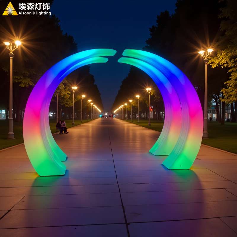 婚庆道具发光LED路引拱门铁艺T台会场舞台摆件婚礼户外布置装饰