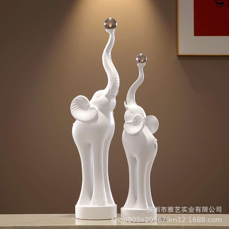 现代创意简约大象摆件家居入户玄关客厅电视柜旁边橱窗落地装饰品