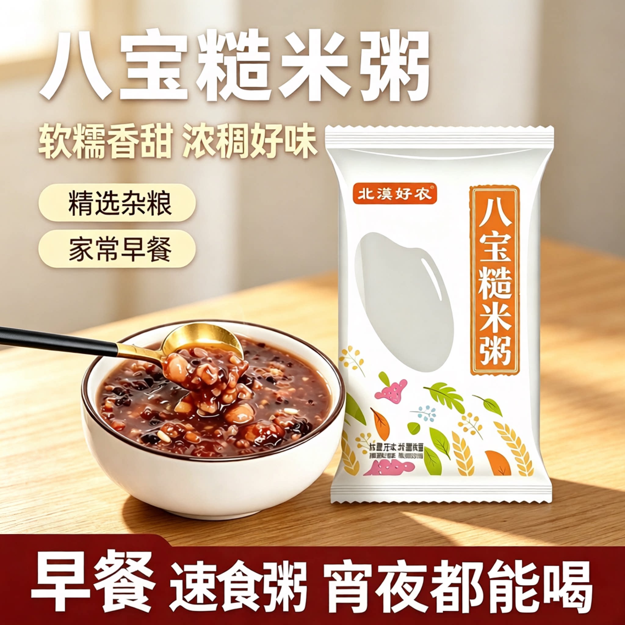 八宝糙米五谷杂粮组合腊八粥粗粮食用营养早餐粥原料家易煮易熟粥
