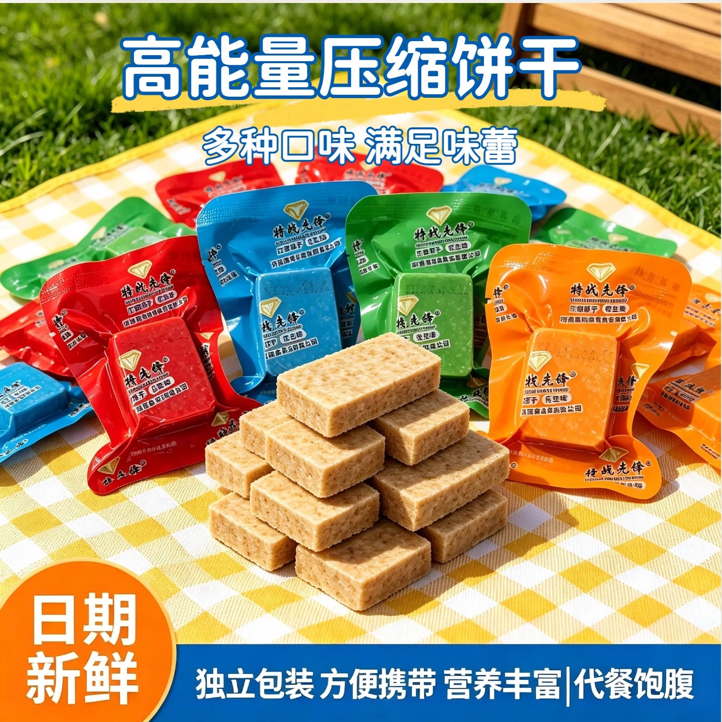 压缩饼干粗粮代餐饱腹户外干粮充饥抗饿学生零食夜宵充饥整箱批发