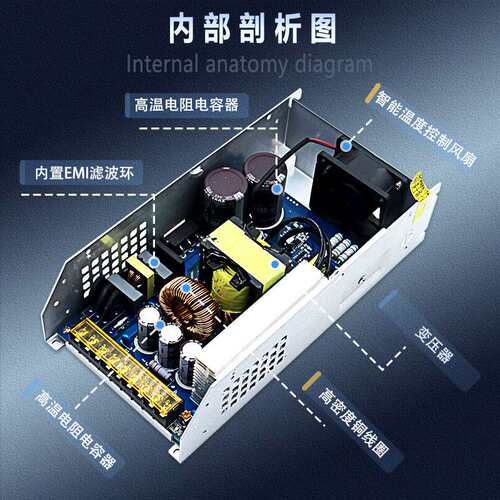 AC220V转12V24V36V48V720W直流电源SE-720-24变压器30A开关电源