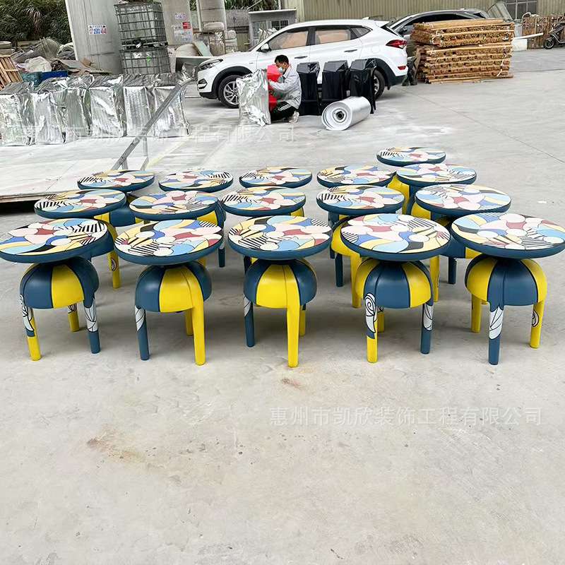 玻璃钢创意茶几圆桌酒店艺术边几小户型边几桌现代简约轻奢茶几桌