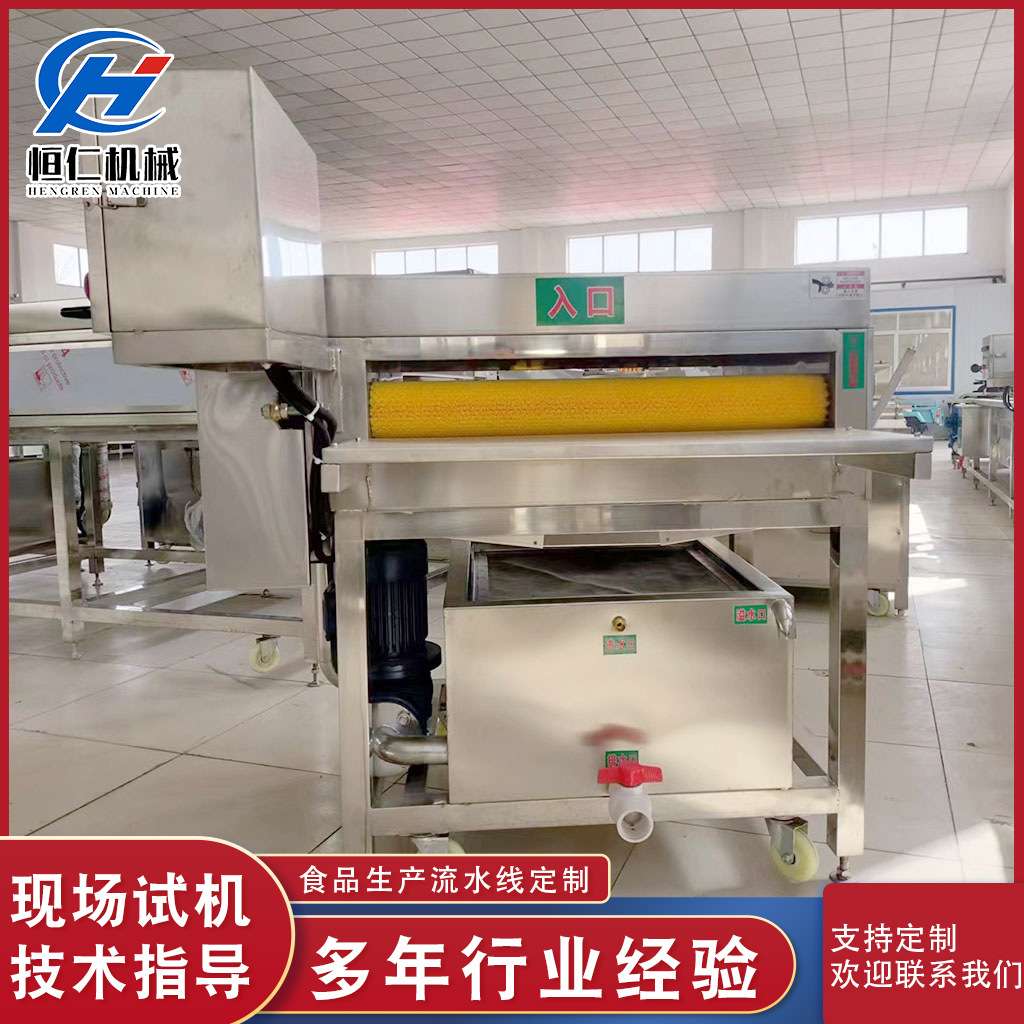 厂家供应商用粽叶双毛辊清洗机 全自动毛竹柊叶循环水清洗设备