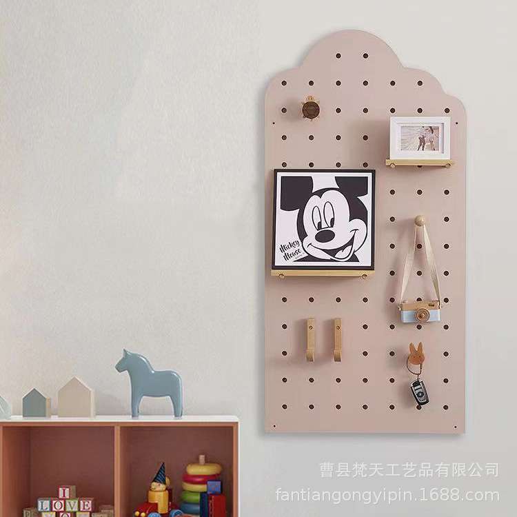 木质玄关客厅洞洞板收纳架云朵洞洞板墙上装饰实木洞洞板置物架