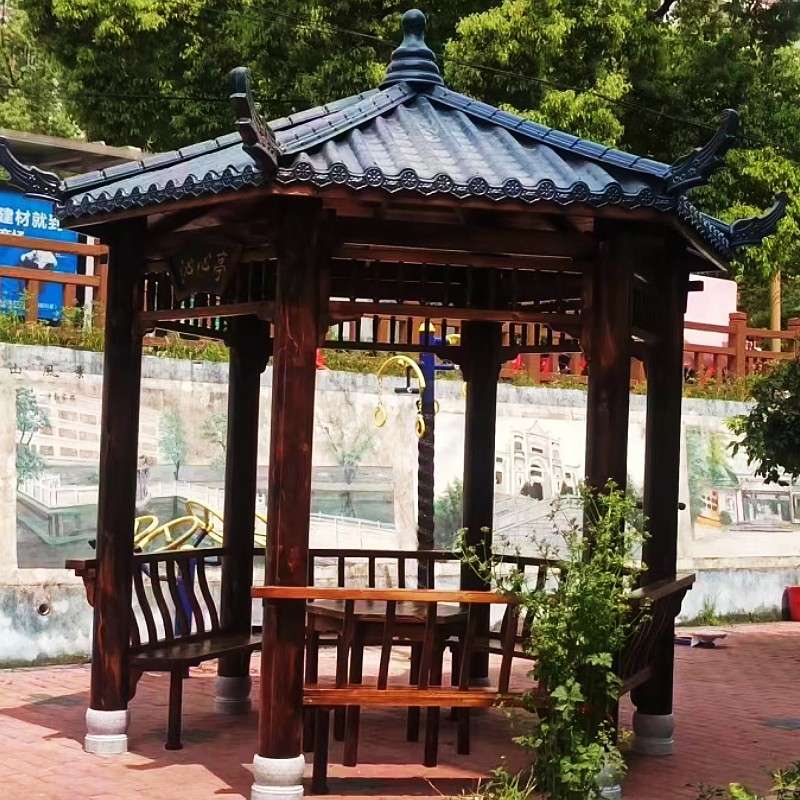 户外防腐木凉亭古建长廊亭子景区公园庭院仿古茶室廊架木制遮阳
