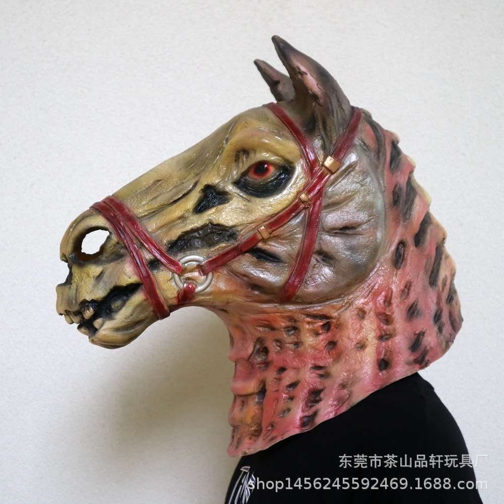 万圣节丧尸马头面具 骷髅头马脸