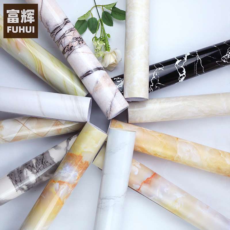 大理石纹贴纸加厚防水防潮壁纸1.2宽50米自粘墙纸厨房家具翻新贴