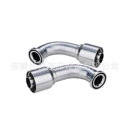 扣压接头87691Y高压油管一体式软管接头90°SAE法兰6000PSI