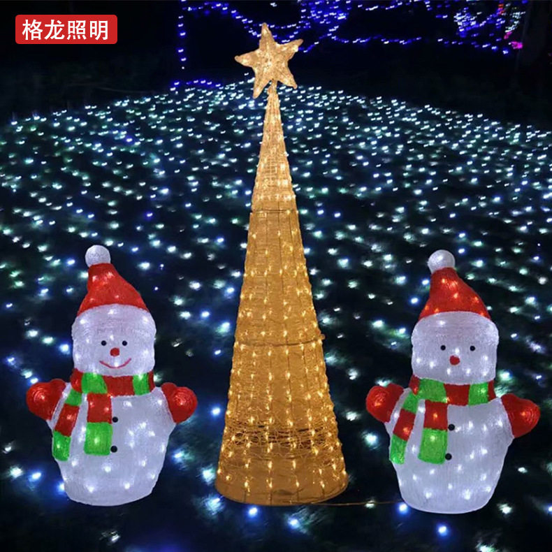 LED发光圣诞雪人滴胶造型灯户外防水商场橱窗节日布置装饰氛围灯