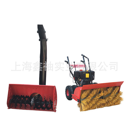 捍绿15HP手推滚刷抛雪机