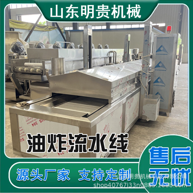 商用网带式连续油炸机豆泡海鱼