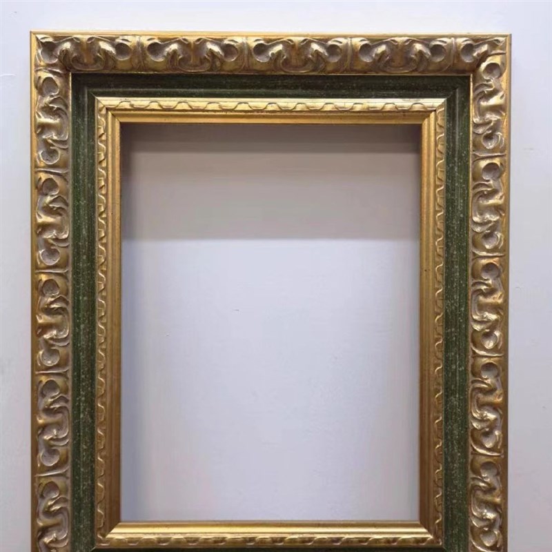 高端画框欧式复古画外o框装裱框边宽9公分祖母绿巴洛克实木油画框