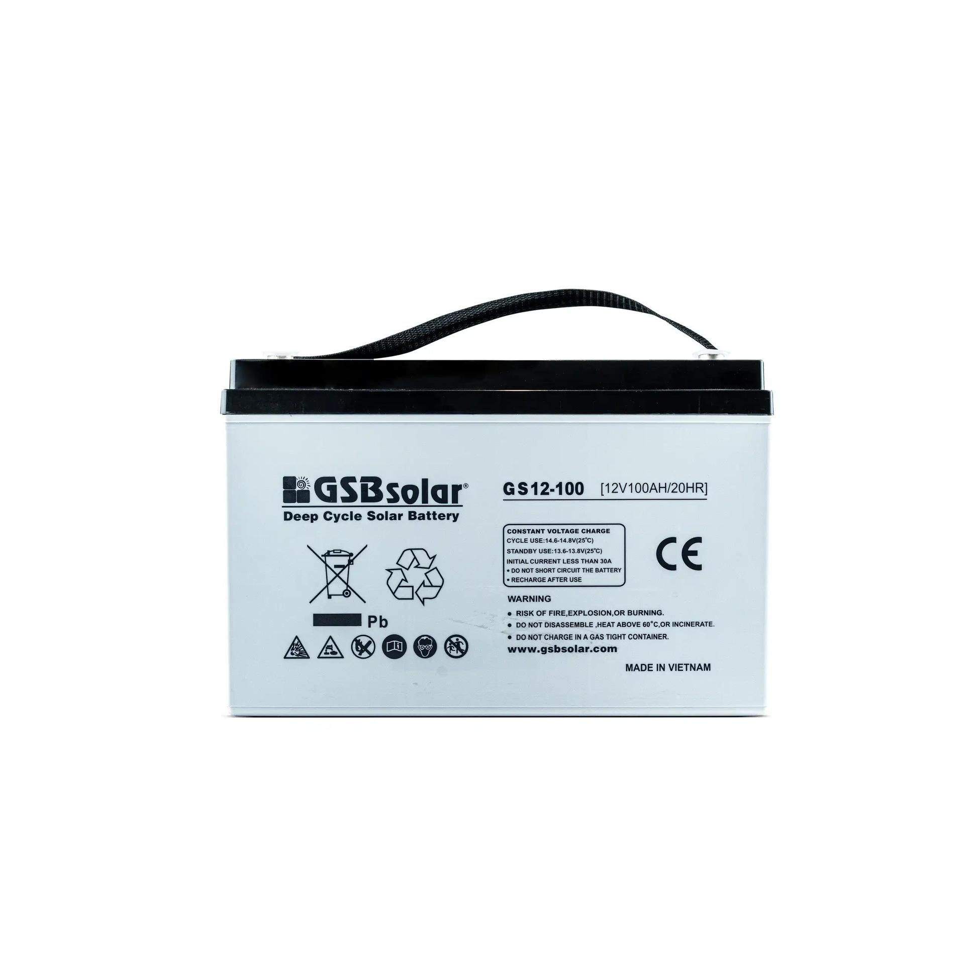 原装GSB solar GS12-100 12V100Ah 20HR 密封铅酸太阳能电池