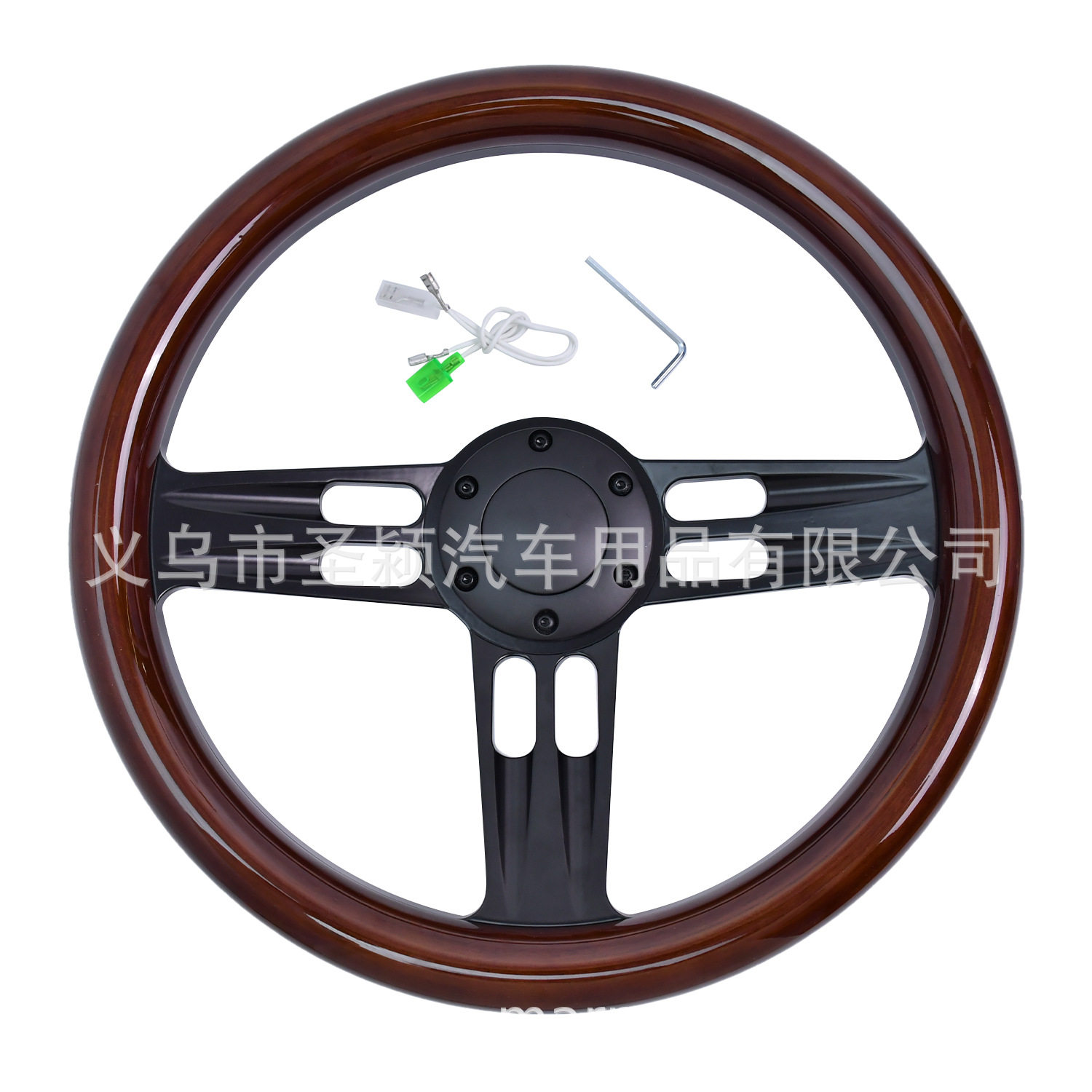 14寸实木桃木方向盘改装普桑捷达复古方向盘平款桑塔纳实心方向盘