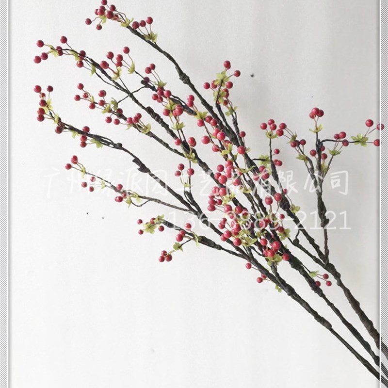 品仿真桃李果假花酒店装饰摆件水蜜桃子水Q果树枝发财果插花
