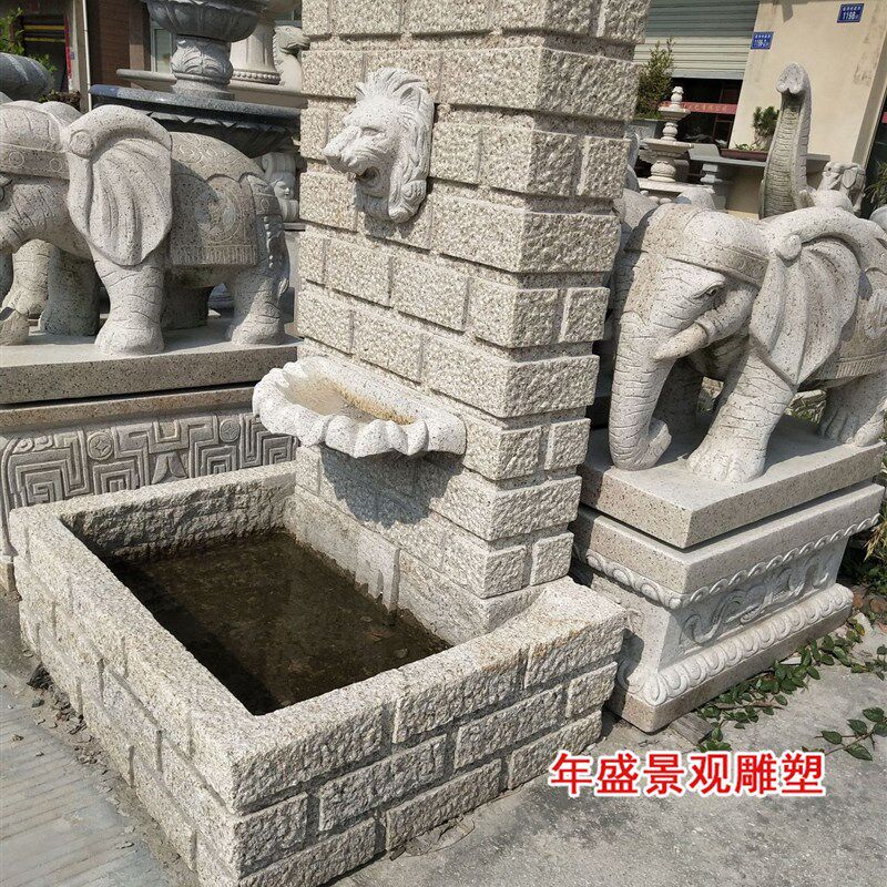 创意石雕茶壶造型循环喷w水鱼池庭院小喷泉 室外景观装饰