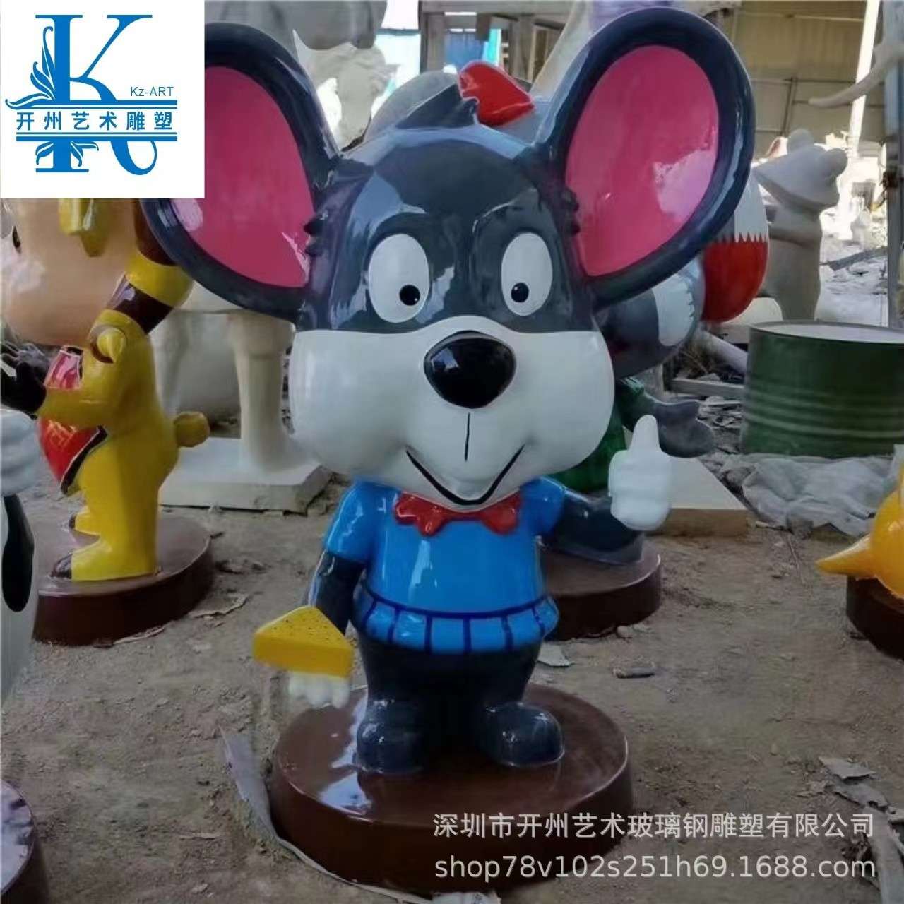 玻璃钢雕塑公仔落地美陈摆件品景观园林大型树脂动物大型厂家直销