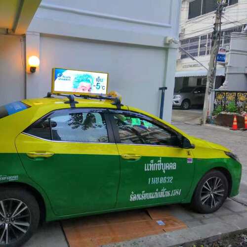 双面车载屏 车顶LED显示屏 出租车led屏  出口led车载广告屏厂家
