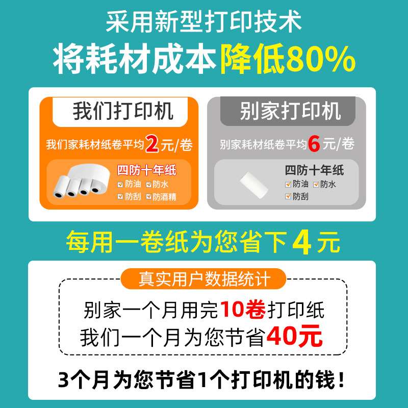 小型便携式迷你口袋错题打印机学生标签图片热敏mini printer