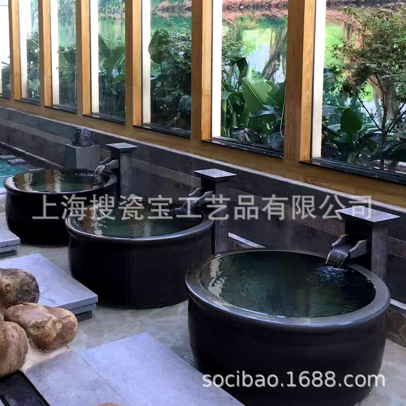 陶瓷供应日韩式浴场浴缸 极B乐汤澡缸 北京尚隐温泉风吕缸
