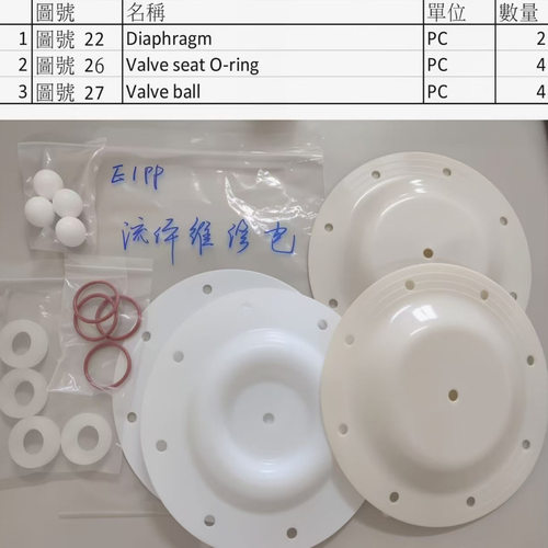 VERSA MATIC威马气动隔膜泵 E1PP5T5T9A 双隔膜泵（流体维修包 ）