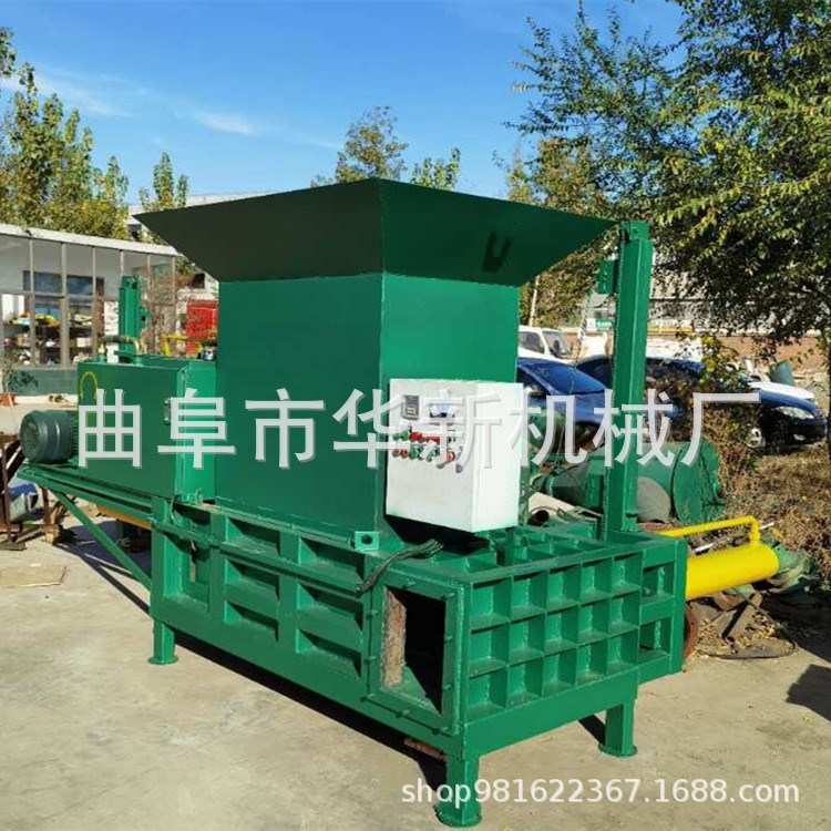 华新农作物秸秆打包机 大豆杆液压打包设备 卧式苜蓿草棉花压块机
