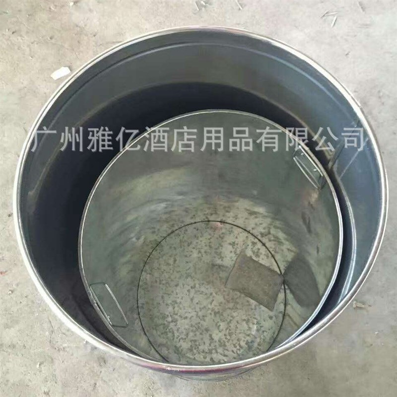 商场黑色圆形翻盖港式桶s半开口垃圾箱写字楼走廊楼道大号不锈钢