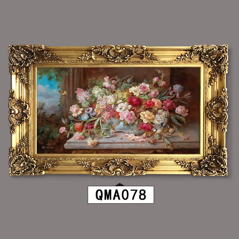 林格印象世e界名画牡丹油画欧式复古花卉挂画客厅装饰画别墅酒店