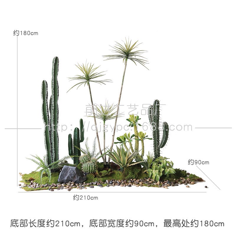 成套绿植设计师套装室内装饰楼梯下植物景观仙人掌造Z景绿植组合