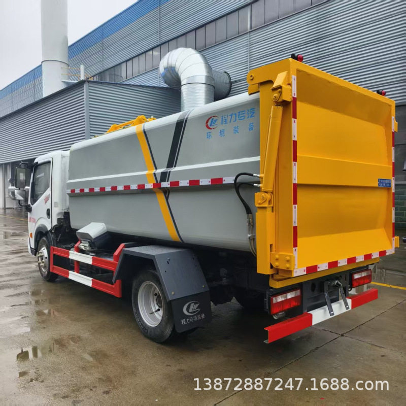 东风福瑞卡侧装压缩垃圾车 挂桶式垃圾车 侧面装卸垃圾桶收集车