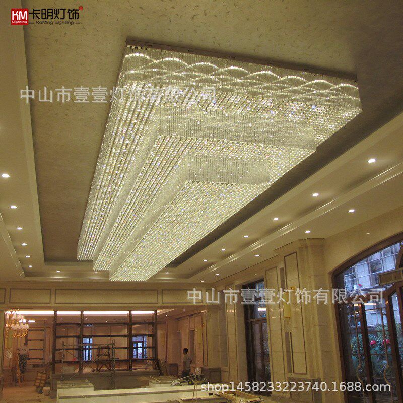 现代豪华别墅f大吊灯复式楼 客厅 楼梯灯长水晶吊灯酒店工程大厅