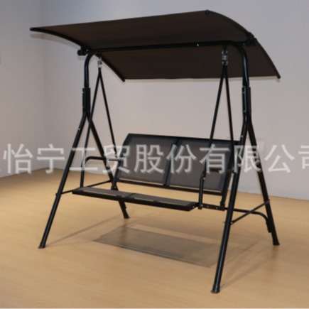 三人铸铝户外阳台庭院秋千椅巴拿马吊椅铁艺花园秋千室外摇 摇椅