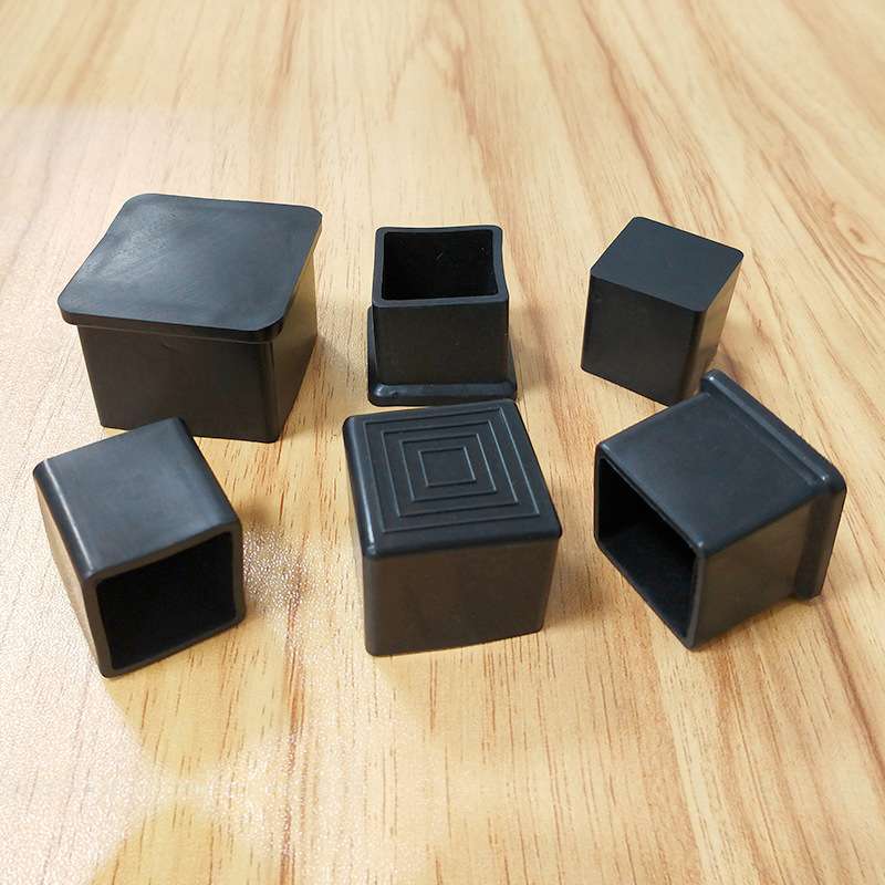 19方外套黑色pvc塑料脚套桌椅子脚套脚垫不锈钢方管堵头塑料管塞