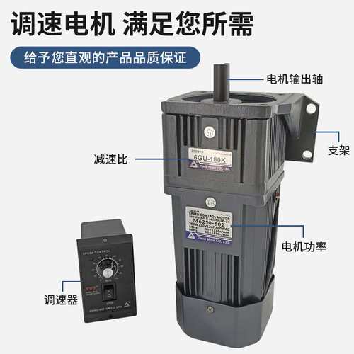 天力齿轮减速电机小型定速马达5IK6IK180W交流可调速电机220V厂家
