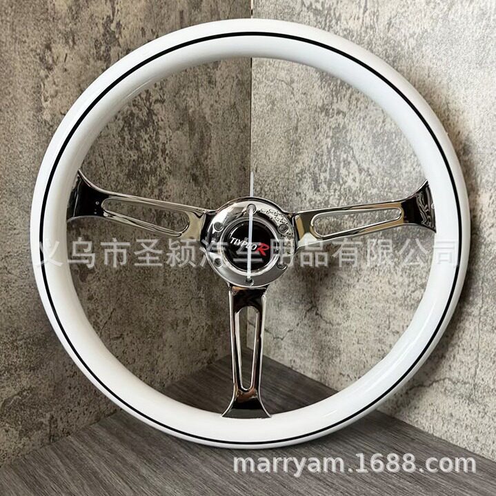 14寸快拆方向盘汽车改装方向盘350mm仿实木复古通用改装方向盘