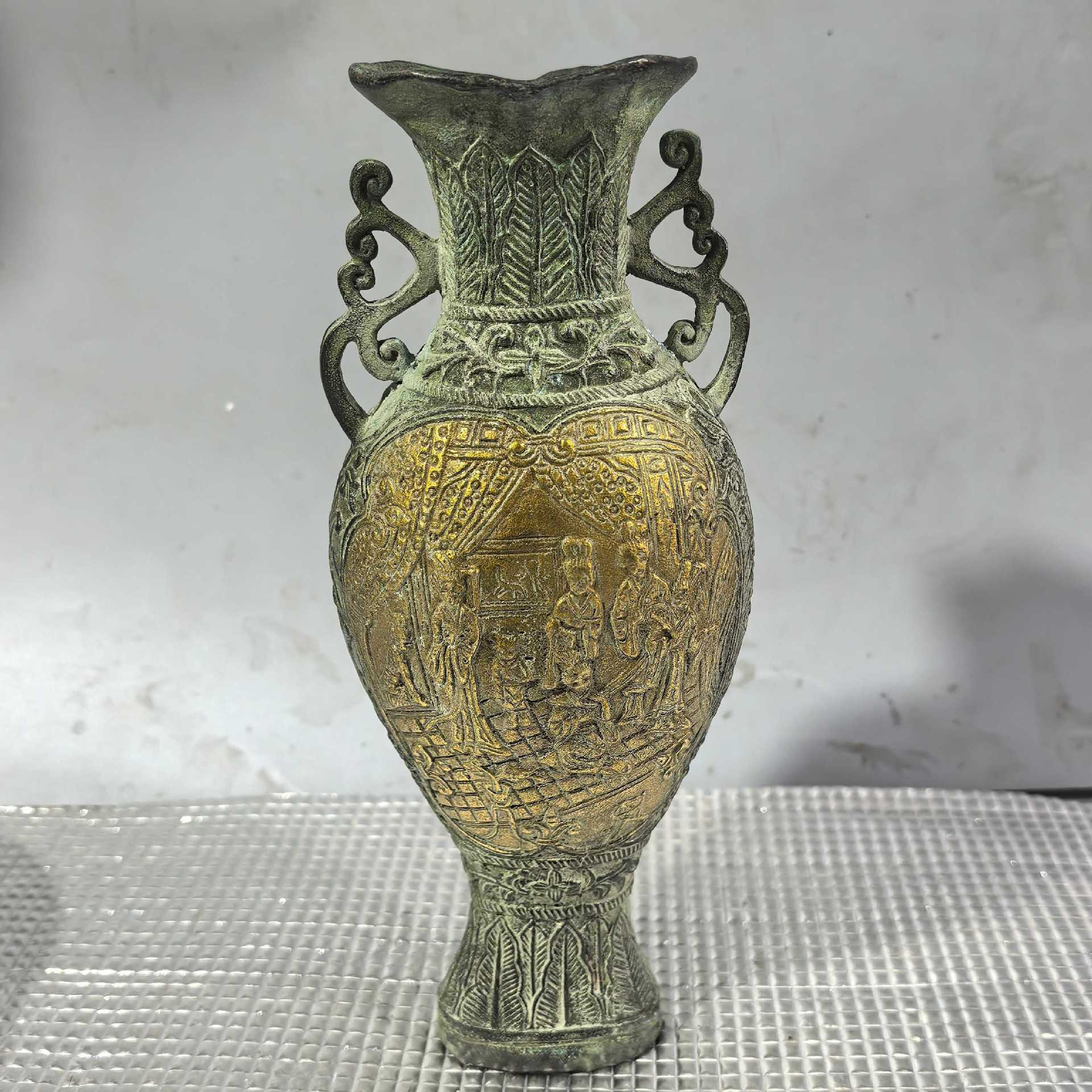 批发仿古做旧欢聚一堂花瓶工艺品摆件影视道具直播供货