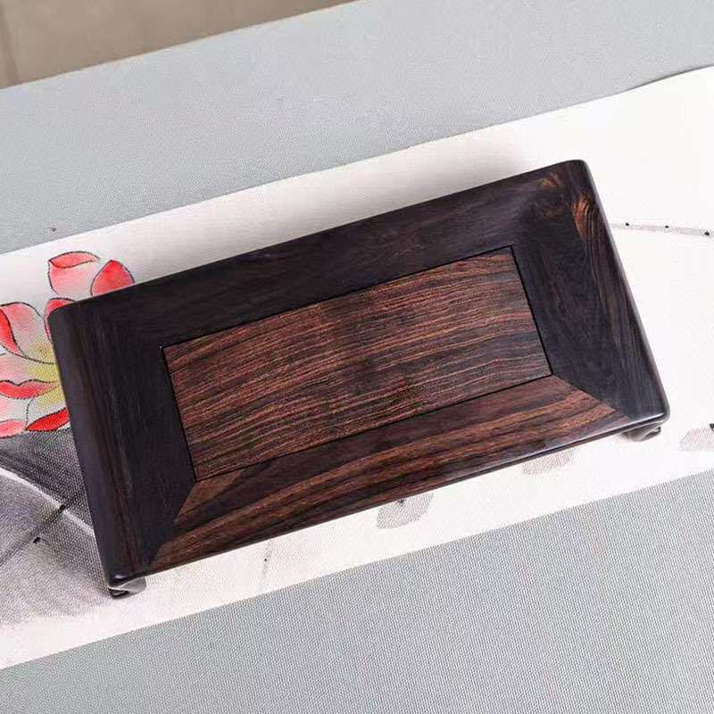 紫光檀书卷底座花瓶玉器文玩茶具摆件工艺品微型盆景底座