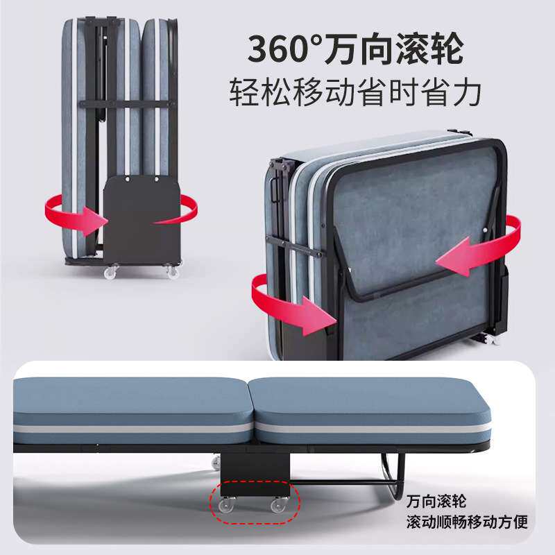 三折床办公室午休折叠床单人木板海绵床简易床沙发床成人午睡床