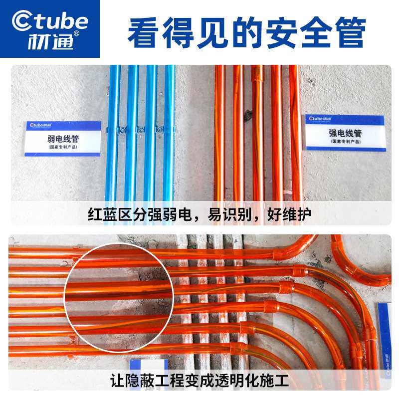 透明pvc电工线套管 检测站4分暗线穿线走线管强弱电绝缘3分电线管