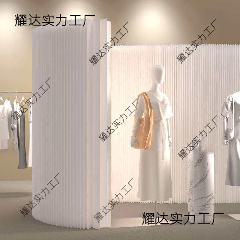 一墙纸隔白色纸墙屏风办公室分隔板可折叠屏风挡板直播间背景道具