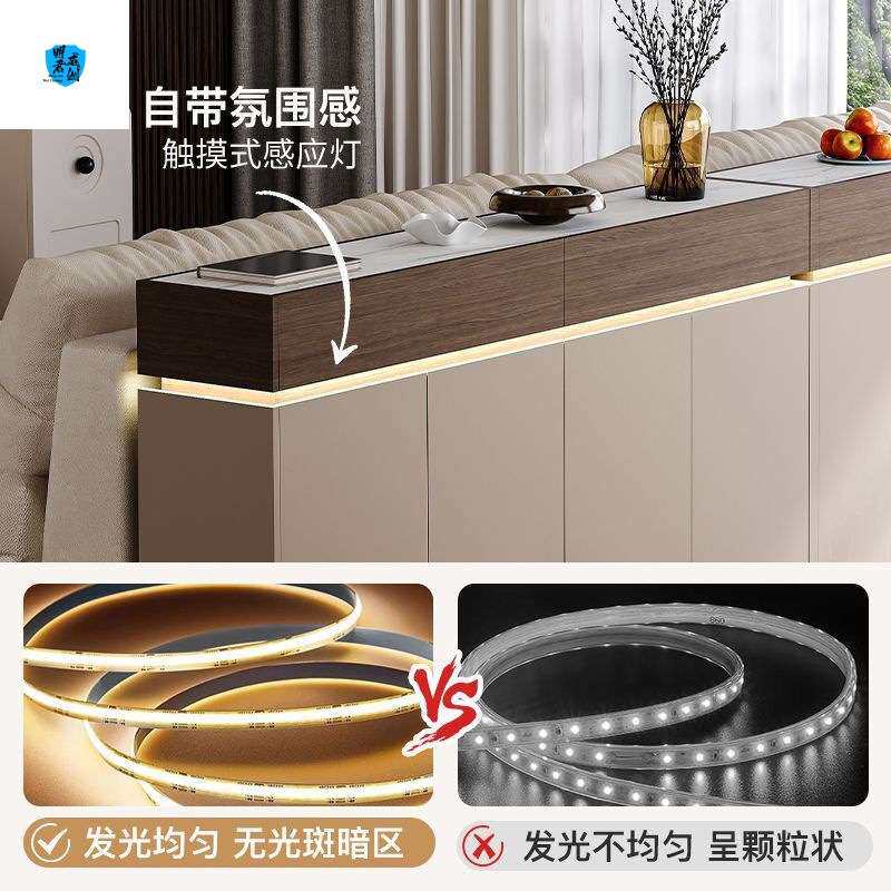 现代简约意式沙发靠背柜轻奢岩板餐边柜超薄客厅后面隔断置物柜子