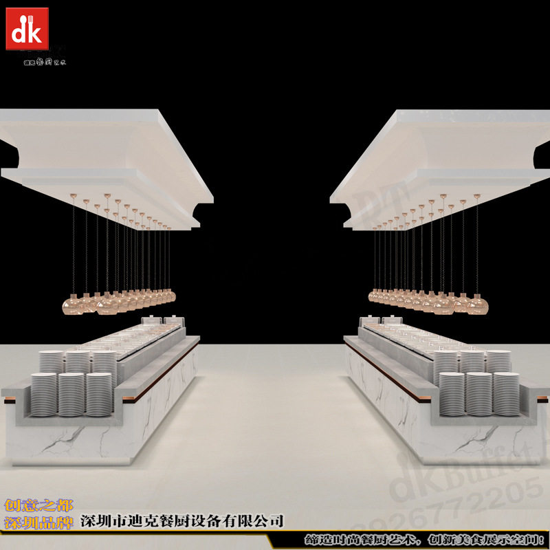 星级酒店自助餐台设计制作自助餐岛台效果图单位食堂自助打餐台
