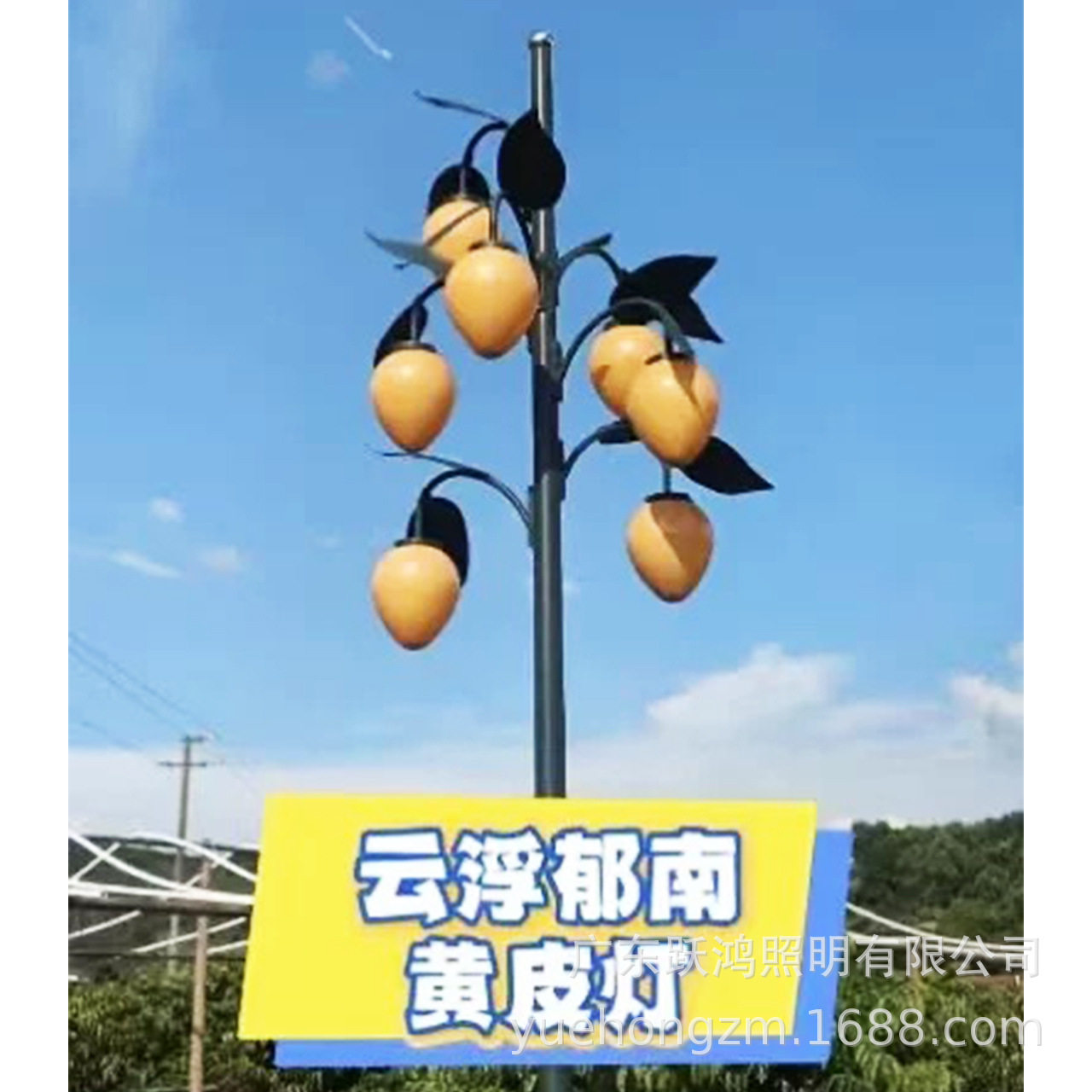 黄皮灯太阳能市政路灯户外灯景观灯庭院灯小区别墅公园黄皮基地