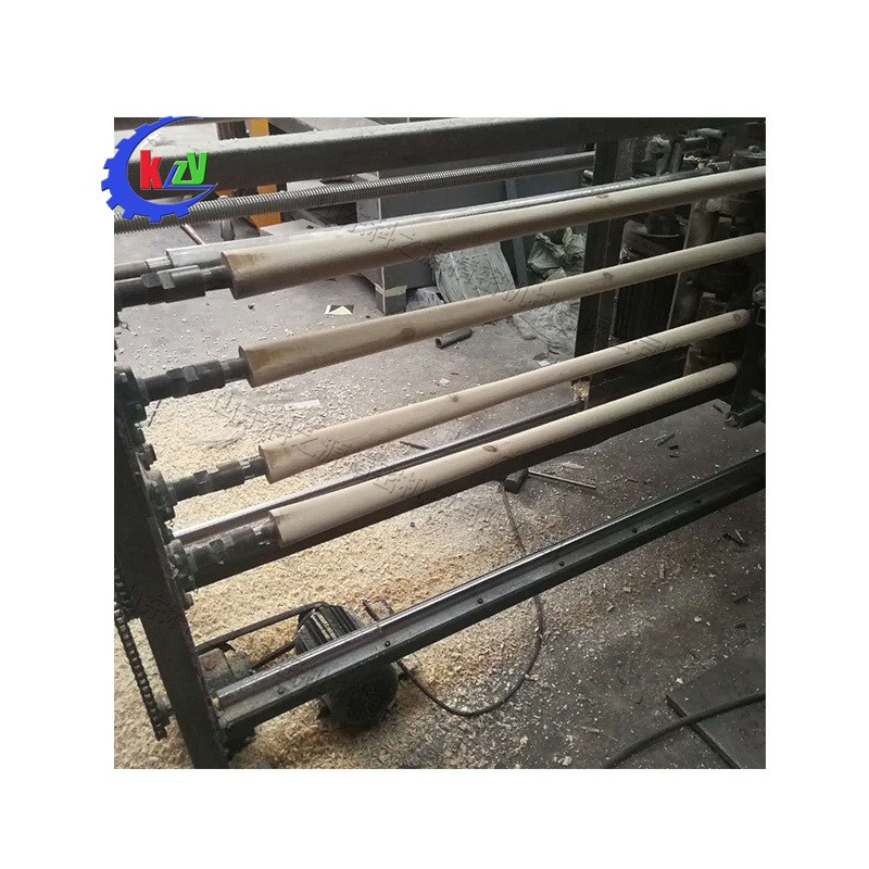 自动木工机械f锄把机 圆形扁型木棒砂光机 四工位十字镐把圆棒机