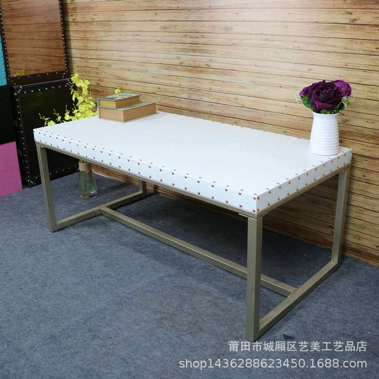 欧式简约白色美式乡村铁架小户型小茶几桌子咖啡厅馆卧室大厅