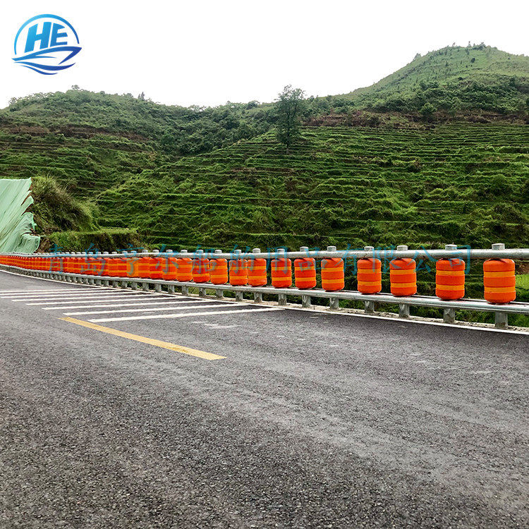 高速公路旋转桶防护栏旋转式黄色EVA滚转筒转子筒防撞桶护栏