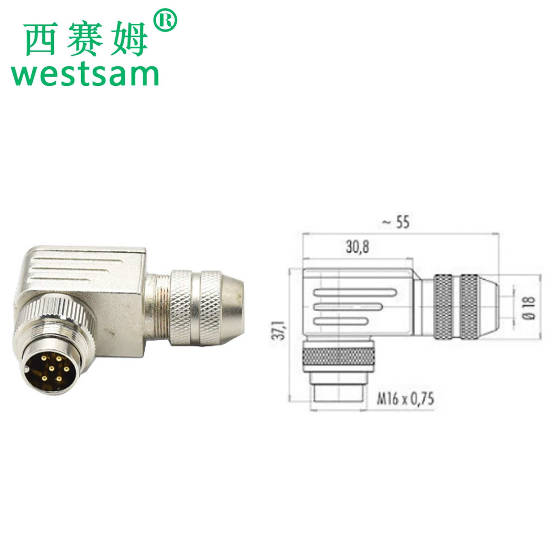 M16连接器 针头弯角 屏蔽 替代425系列 全金属 J09小型航空插头