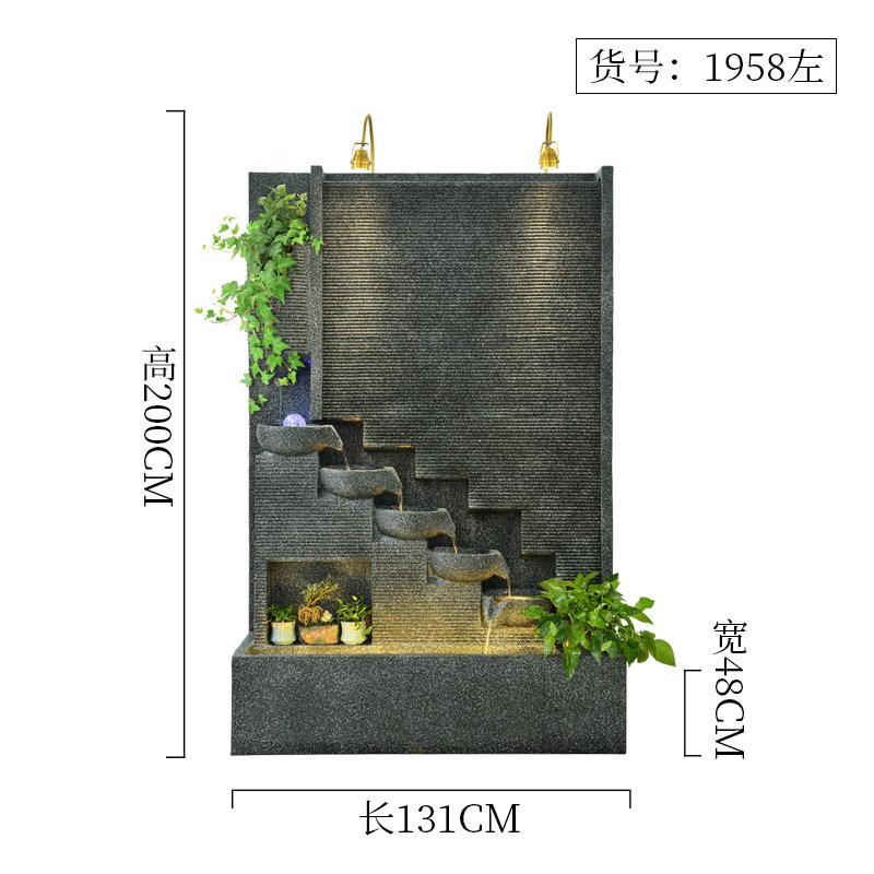 欧式流水喷c泉客厅酒店装饰品水幕墙风水轮加湿器景观庭院阳台摆