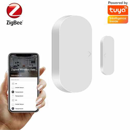 涂鸦智能APP Zigbee门磁传感器 智能联动无线门窗报警器