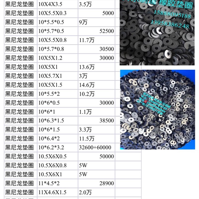 黑色尼龙b垫圈 板手 扣环 挡圈
